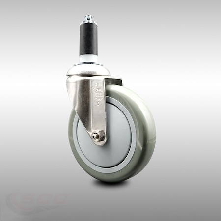 Service Caster 5 Inch 316SS Gray Polyurethane Wheel Swivel 1-3/8 Inch Expanding Stem Caster SCC-SS316EX20S514-PPUB-138